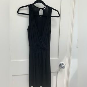 Black faux wrap black dress